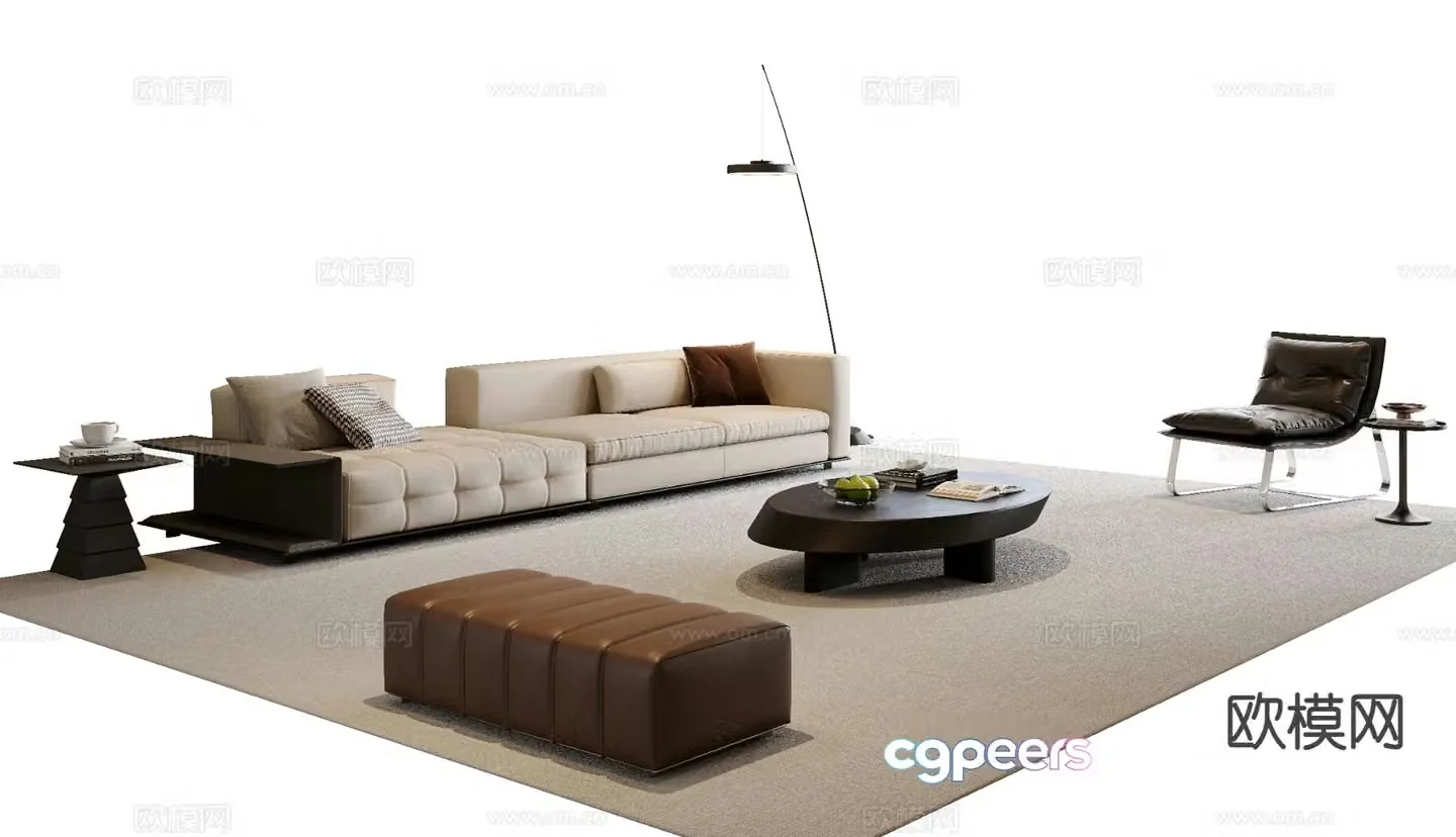 Italian sectional sofa 3d model