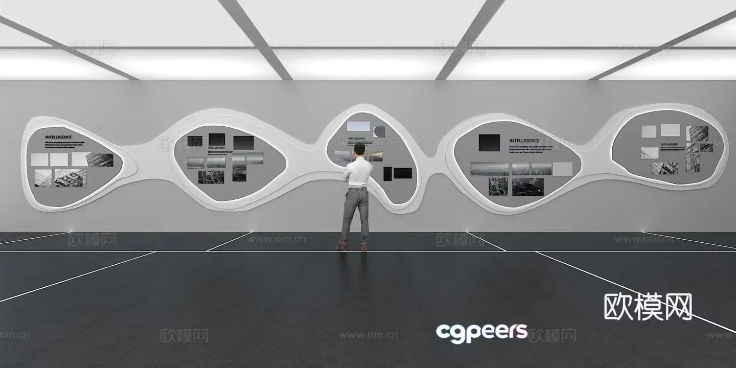 Cultural wall Corporate culture wall Display wall Classroom Exhibition hall Campus culture Corridor 3D model
