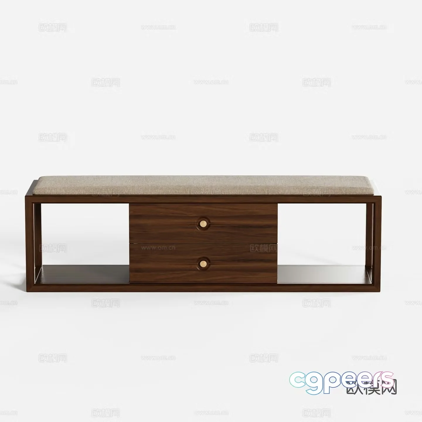 New Chinese style bed end stool bench 3d model