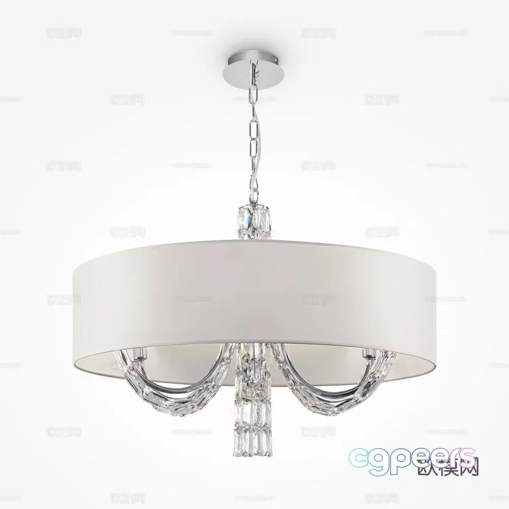 Modern crystal chandelier 3d model