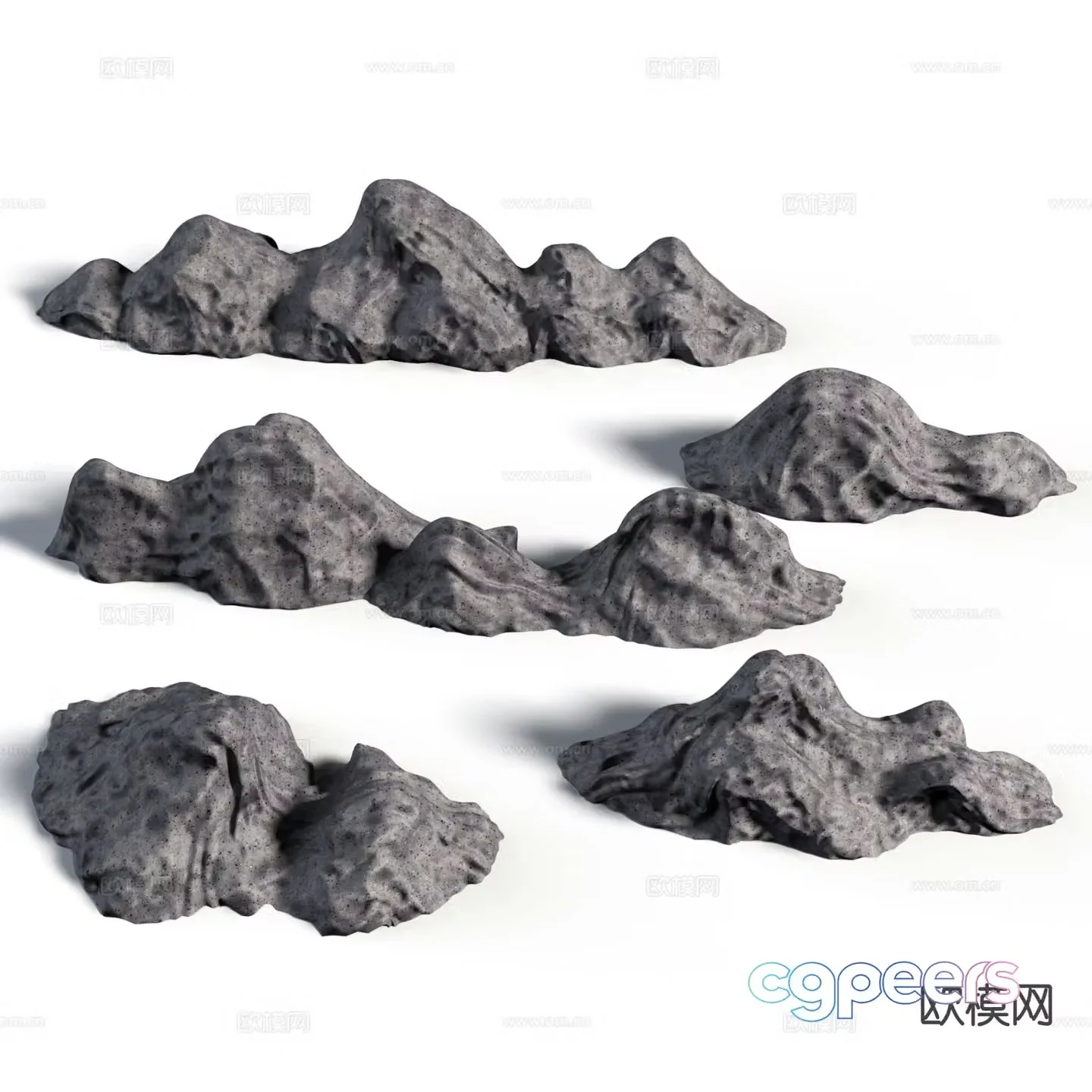 modern rockery stone stone 3d model