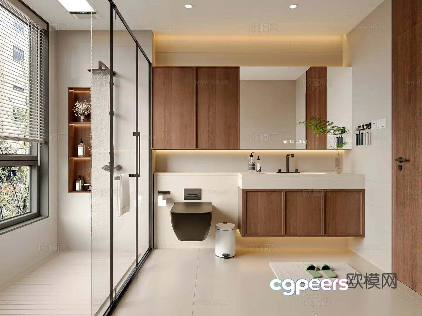 Middle style bathroom 3d model