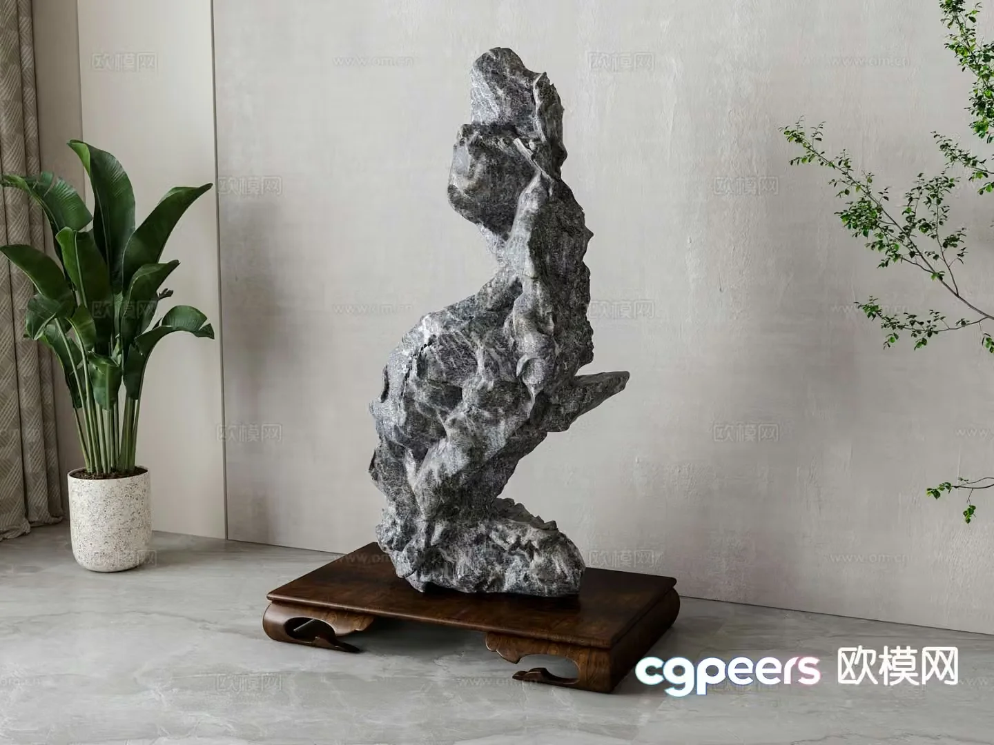 New Chinese style stone rockery Taihu stone 3d model