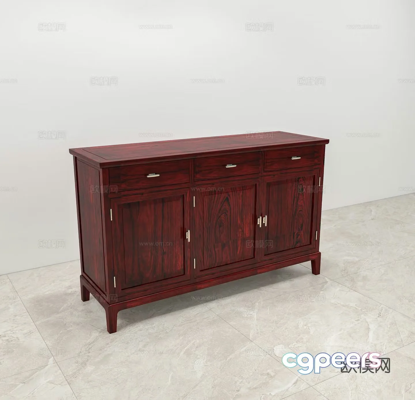 Chinese sideboard solid wood mahogany 3D model