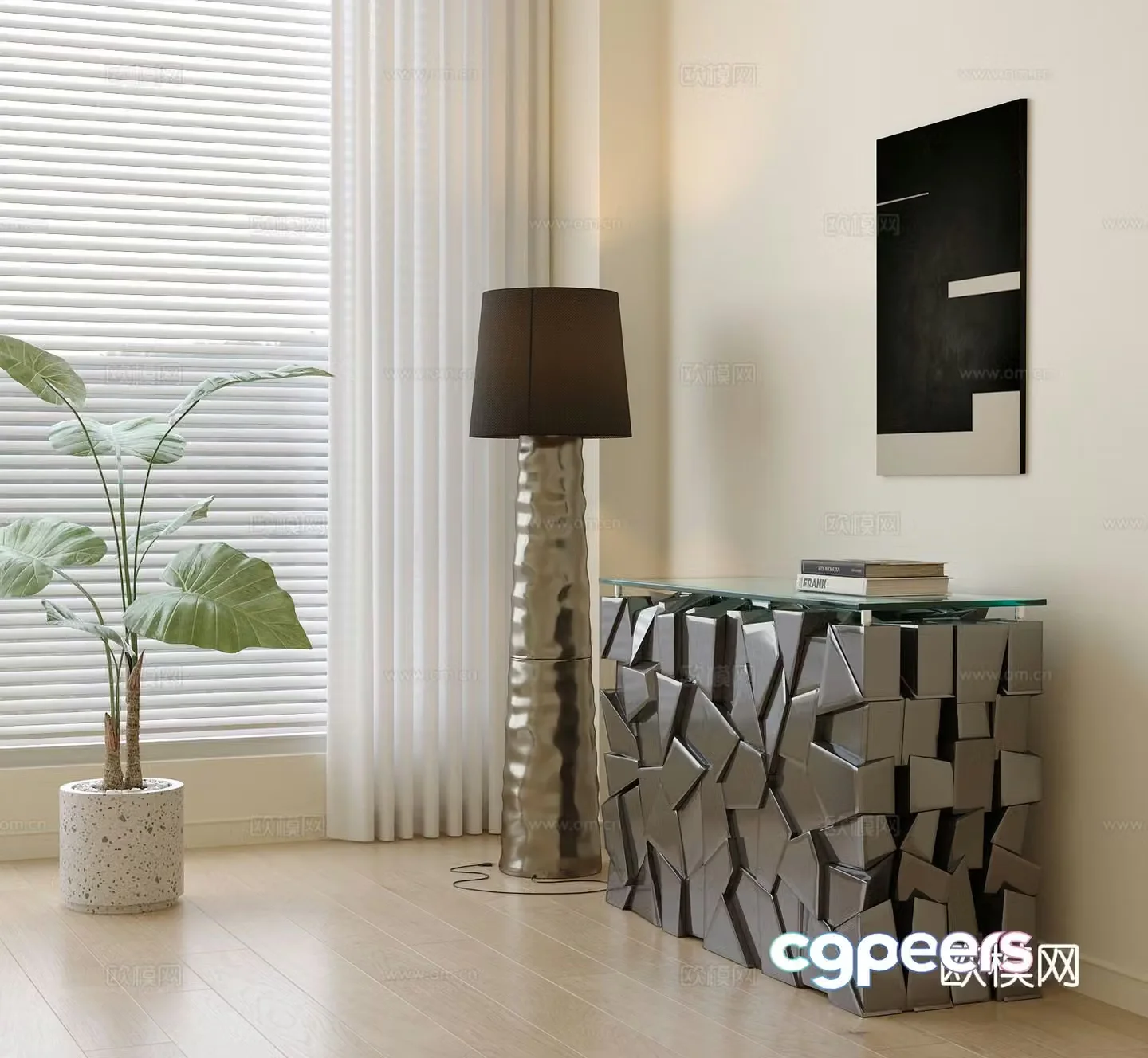 Modern entryway cabinet 3d model