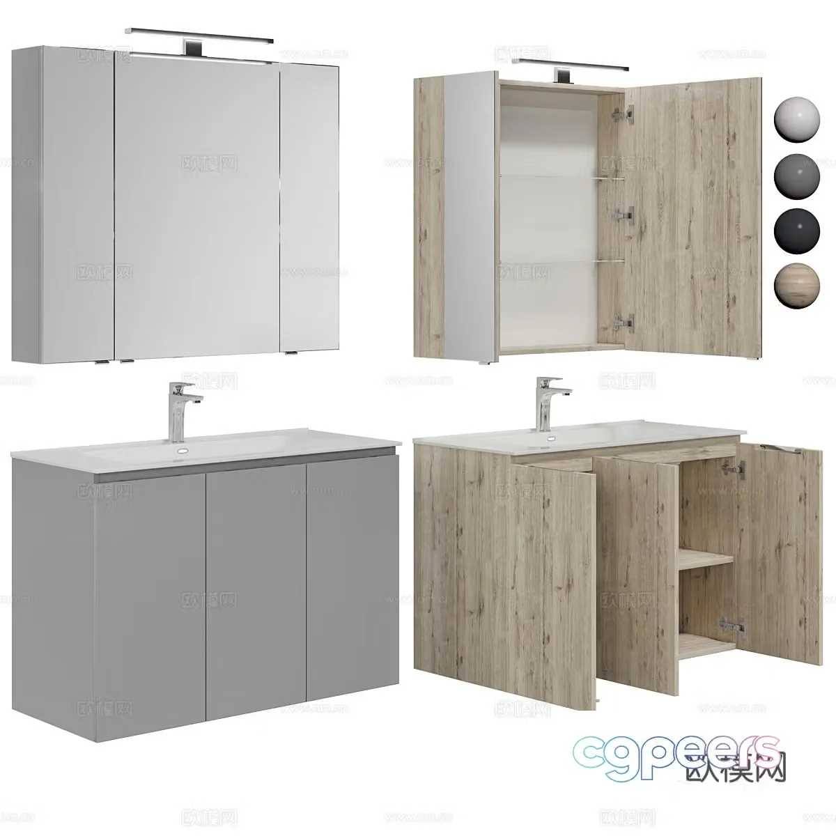 Modern bathroom cabinet 3d model