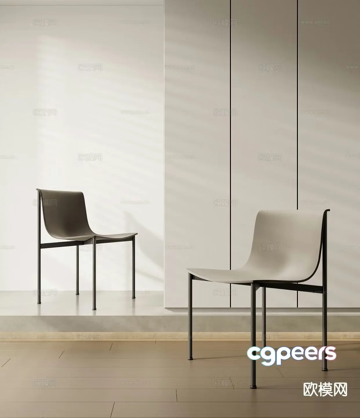 Modern chair single chair dining chair 3d model