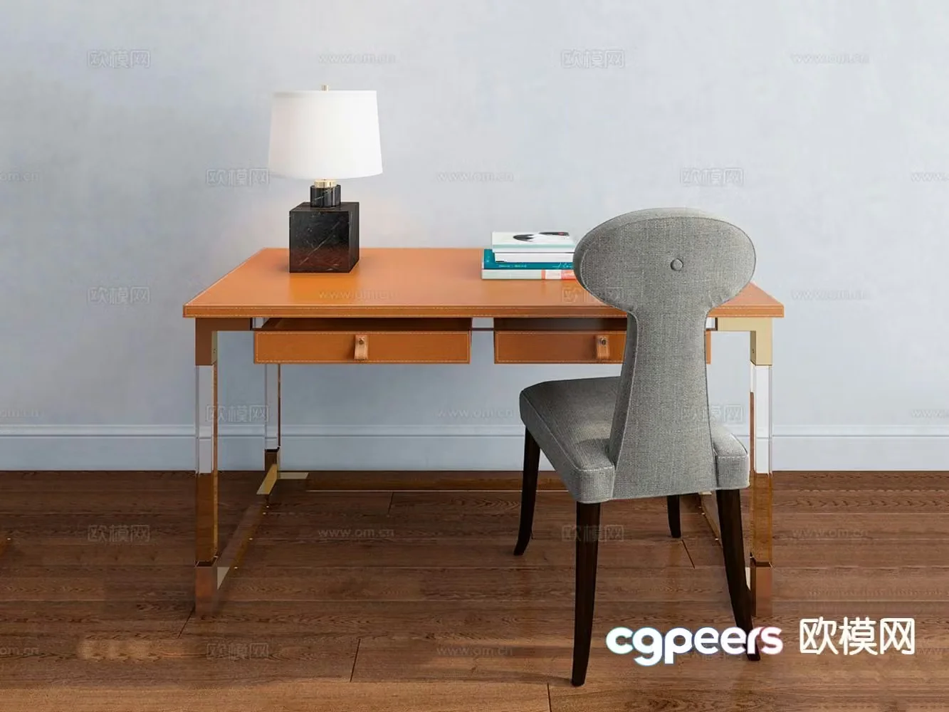 Desk and chair study table and chair 3d model