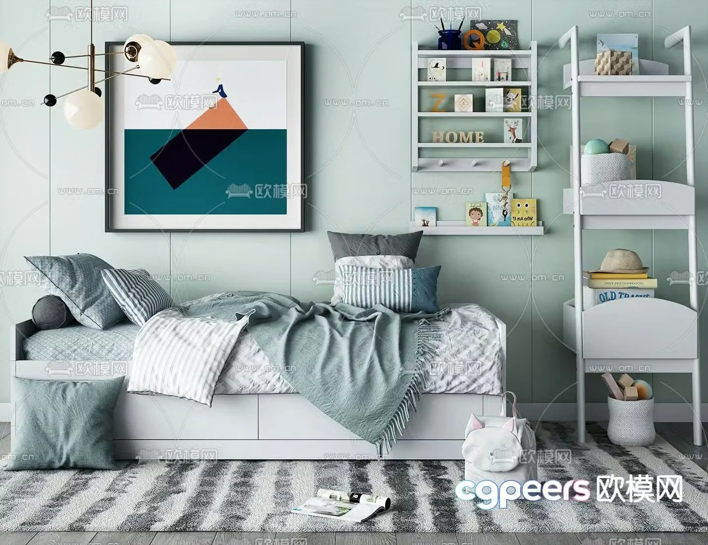 Modern sofa bed children’s bed 3d model