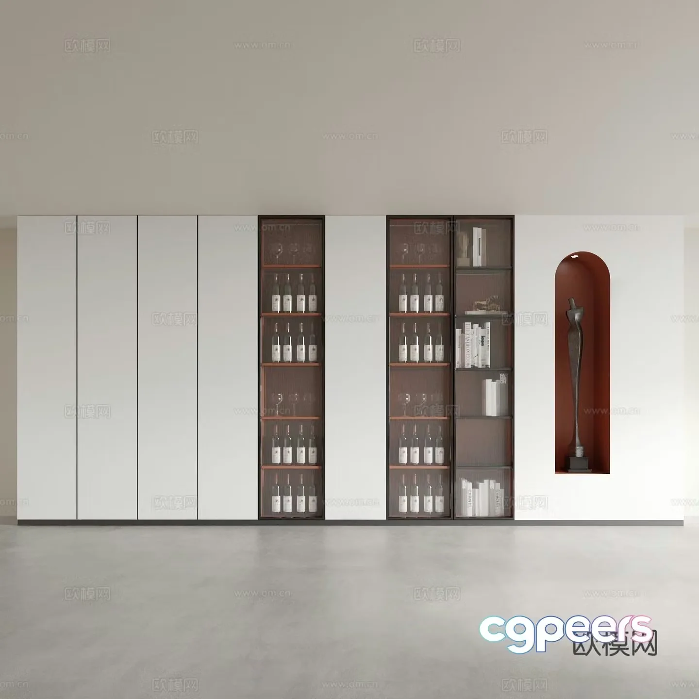 Modern wine cabinet 3d model