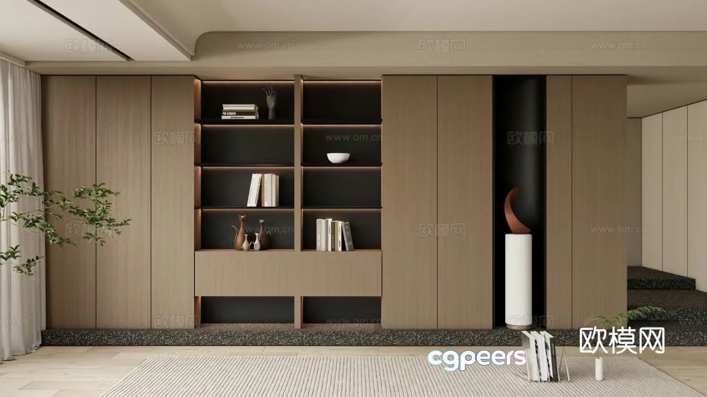 Modern decorative cabinet storage rack display rack 3D model