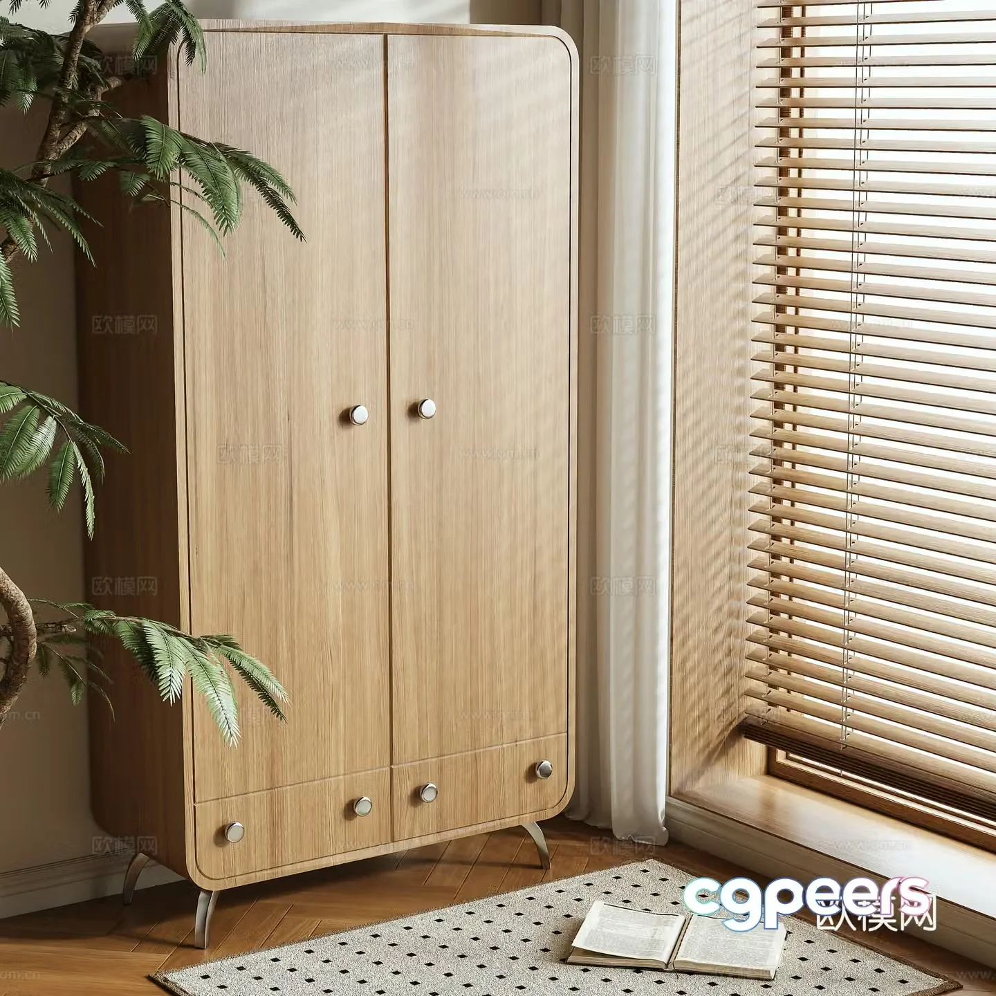 Middle-aged wind wardrobe 3d model