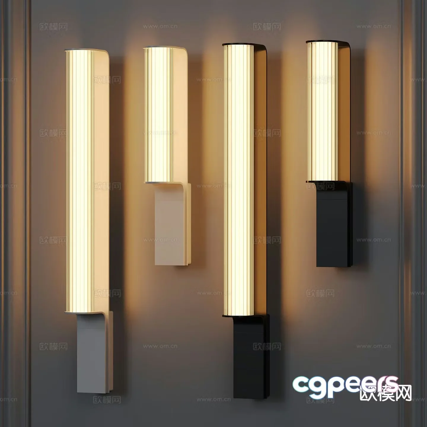 Modern long wall light metal wall light 3d model