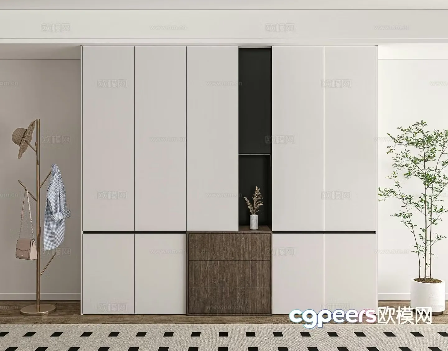 Modern wardrobe simple wardrobe 3d model