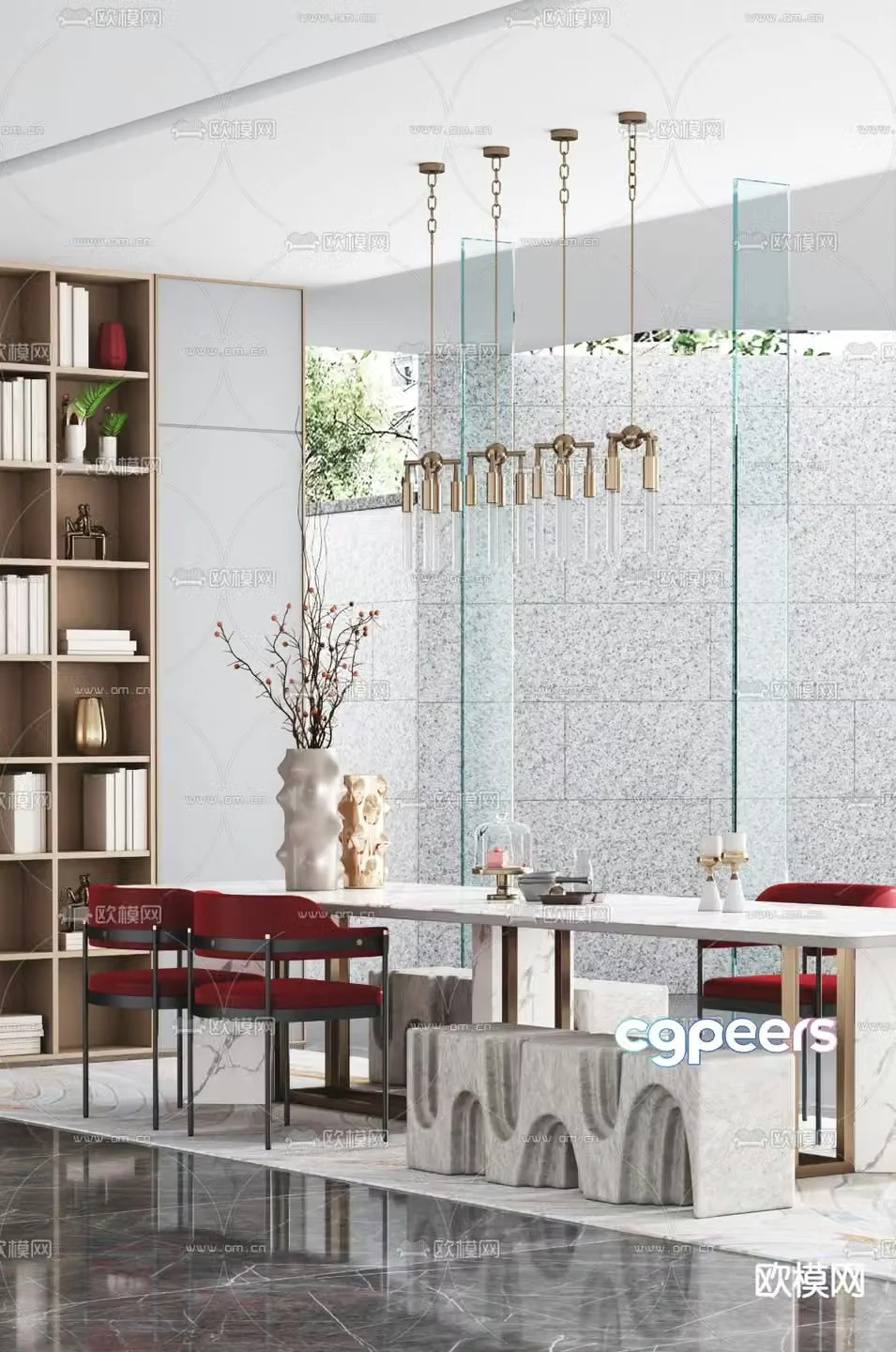 Extremely stylish design modern tea table and chair 3d model