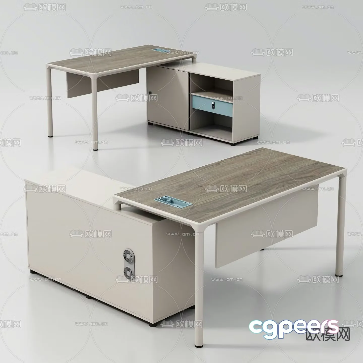desk manager desk position workstation 3d model
