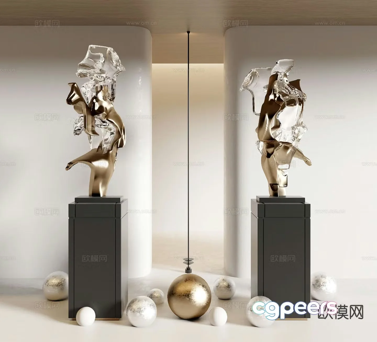 Abstract sculpture art ornament 3d model