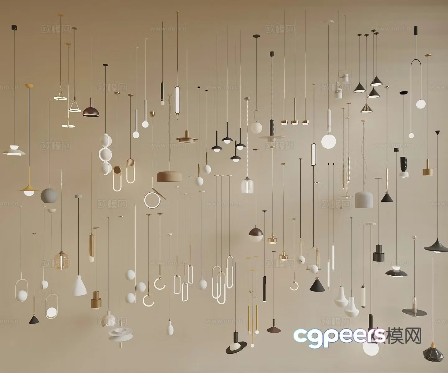 Modern small chandeliers bedside chandeliers bar chandeliers 3D model
