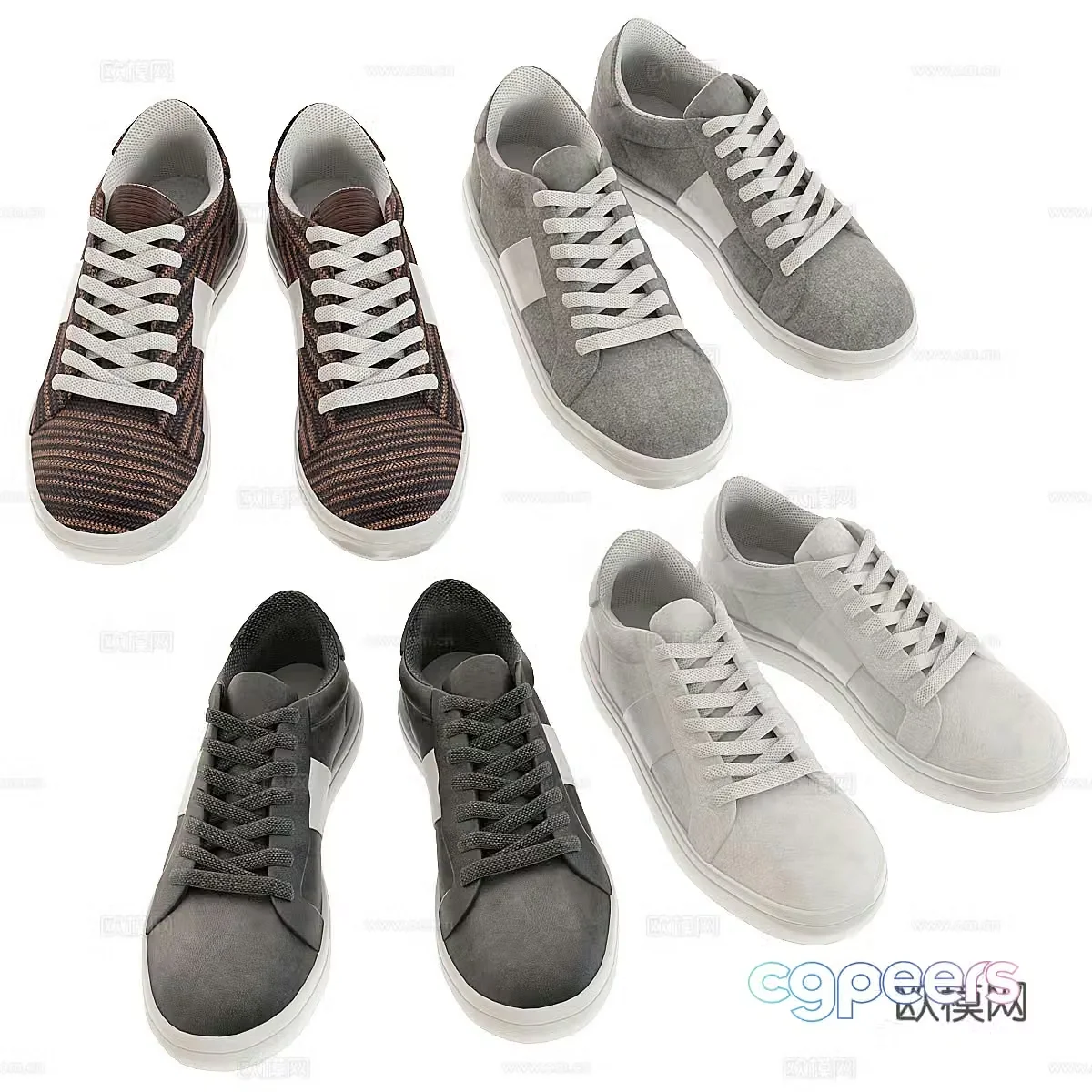 Modern casual shoes 3d model