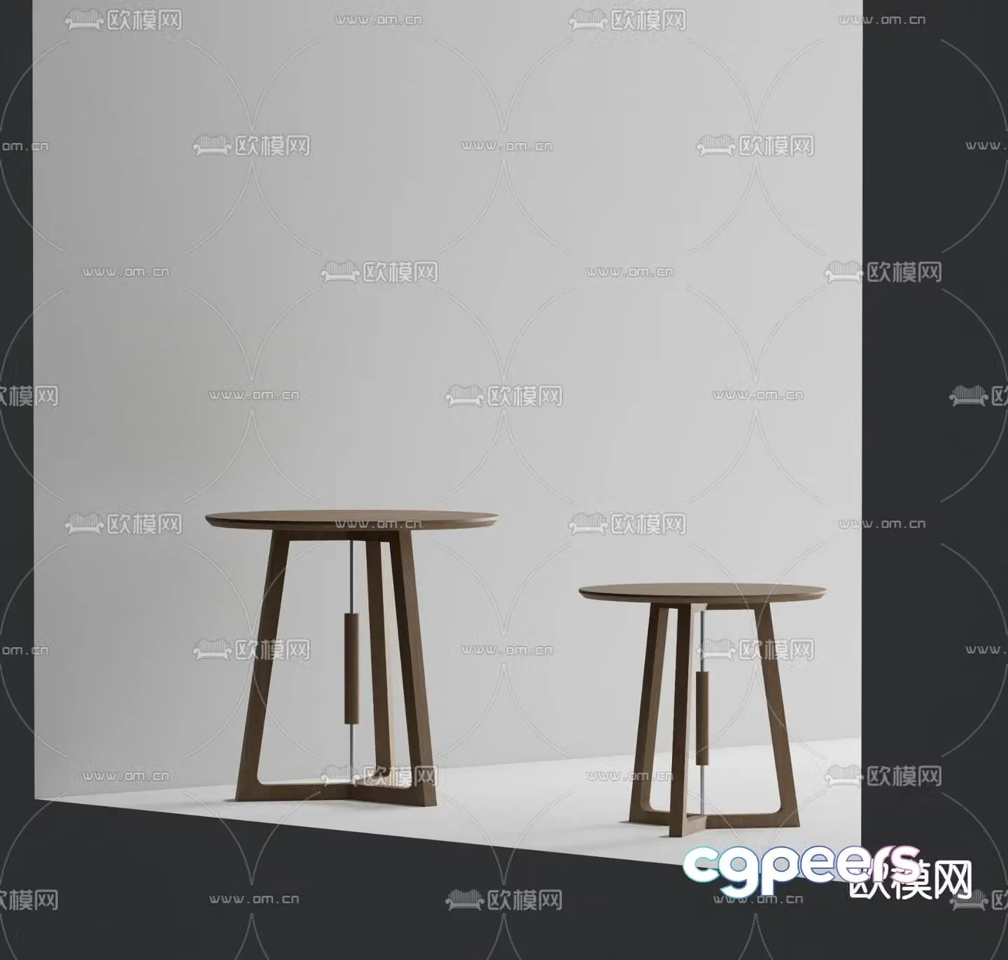Round table side table angle table 3D model
