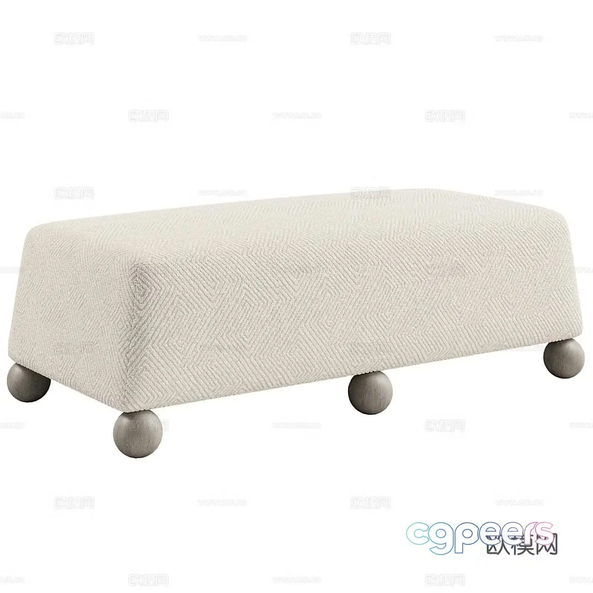 Modern footrest bedside stool 3d model