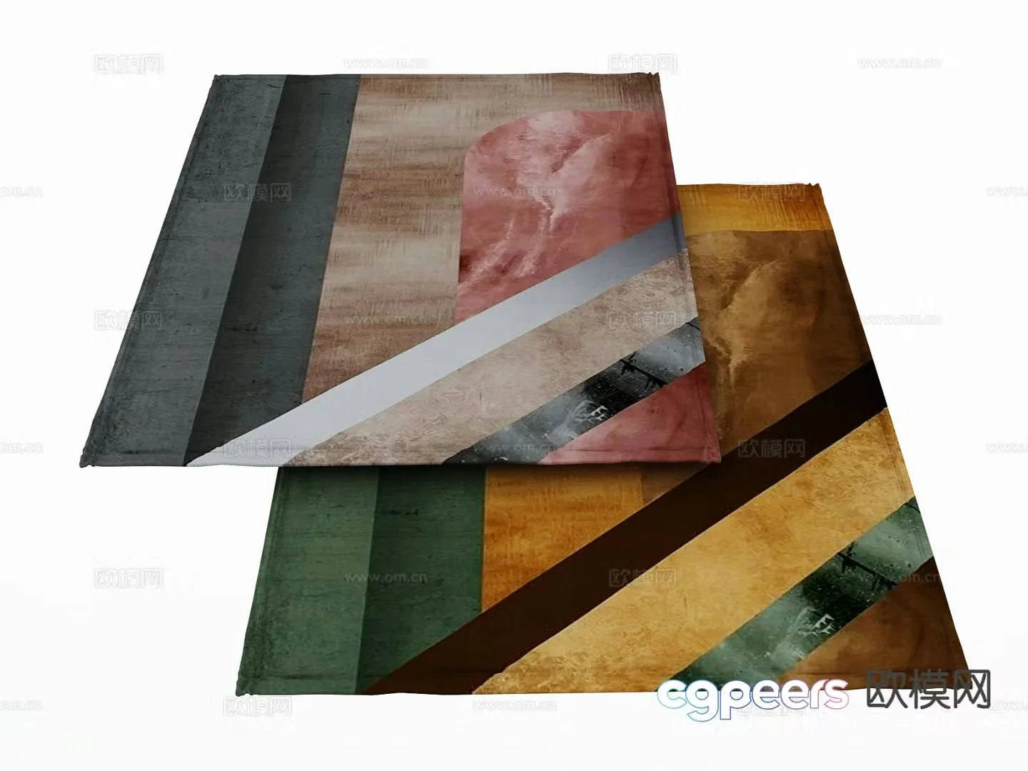 Modern carpet square rug 3d model