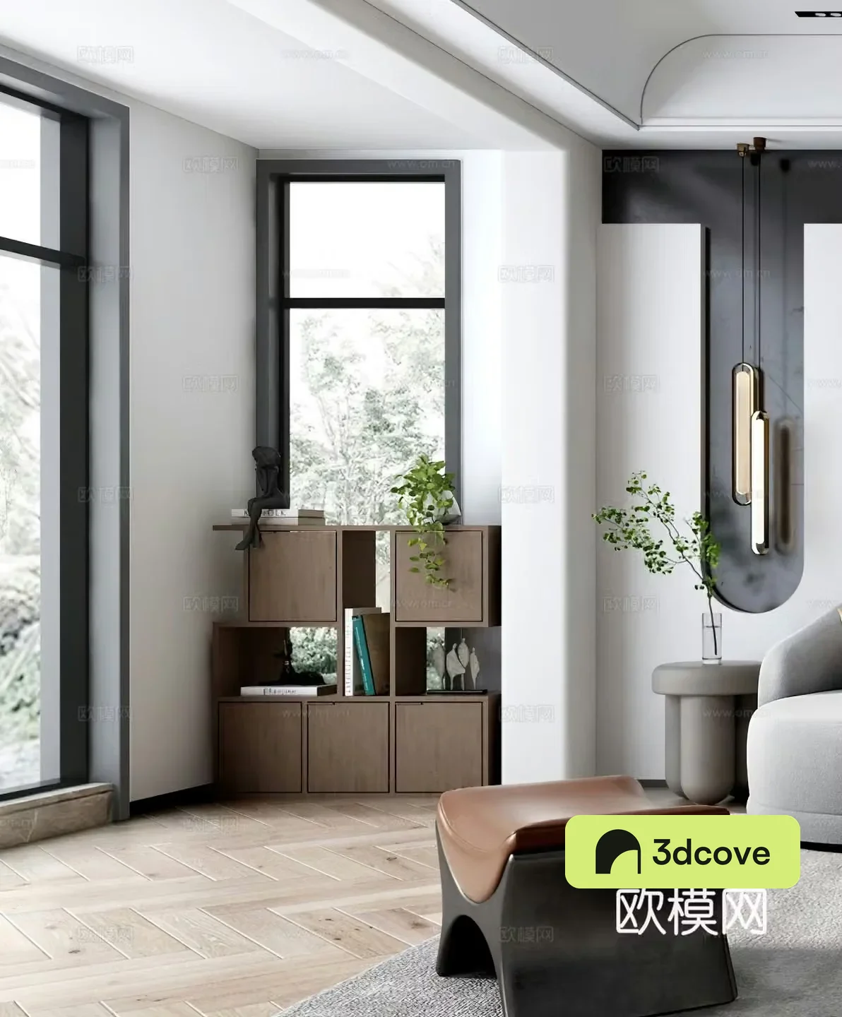Modern bookcase stool Italian leisure chair balcony chandeliers coffee table decorative cabinet storage