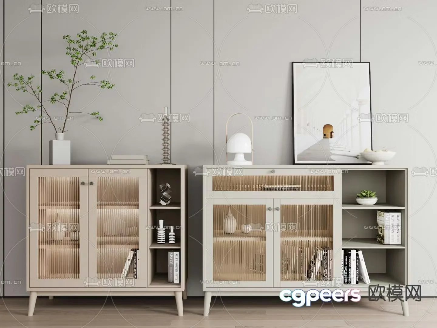 Modern sideboard entrance cabinet 3d model