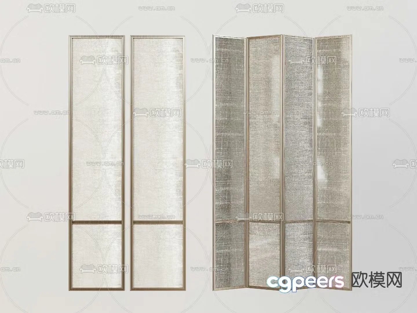 Glass partition frosted screen 3d model