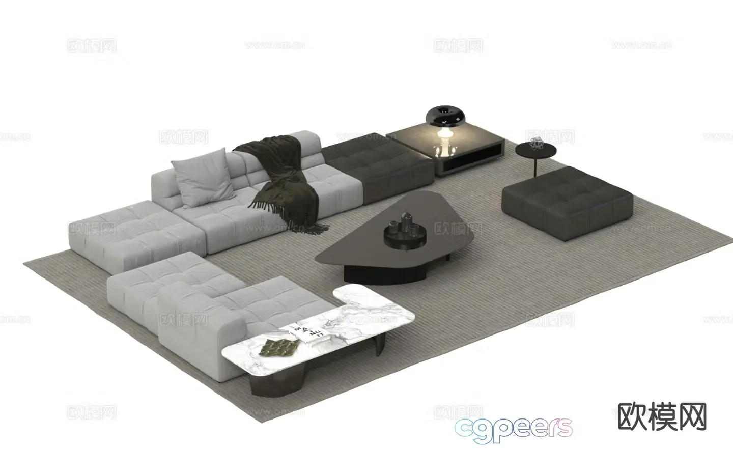 Modern sectional sofa 3d model