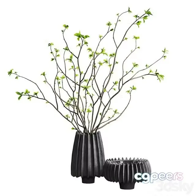 3ds Max Free – Lamp.ee vases with branches l48