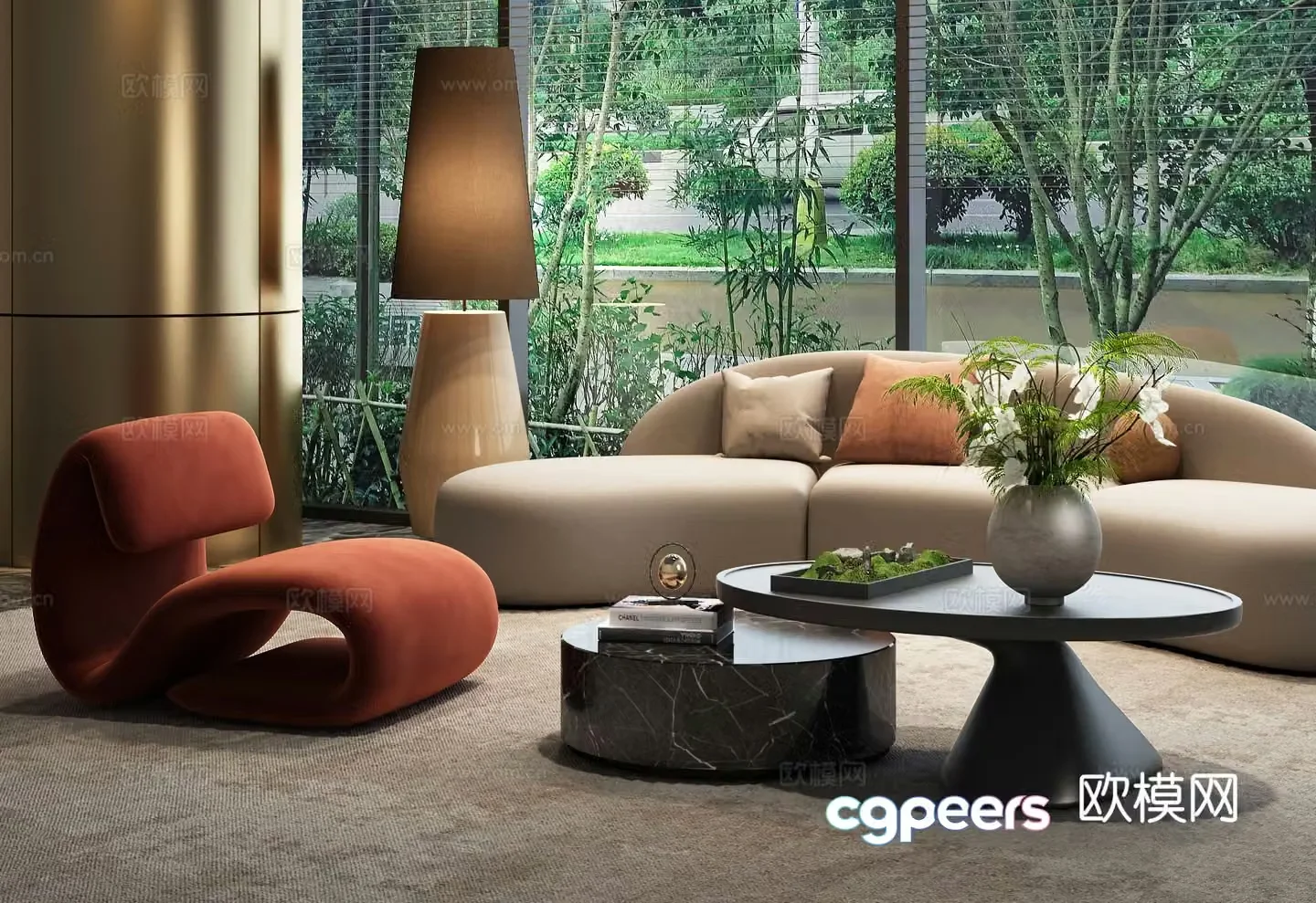 Modern sectional sofa 3d model