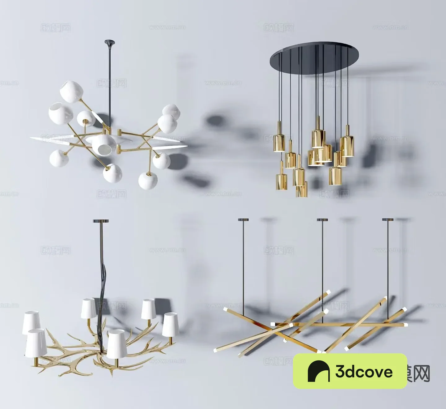 Modern multi-head chandelier