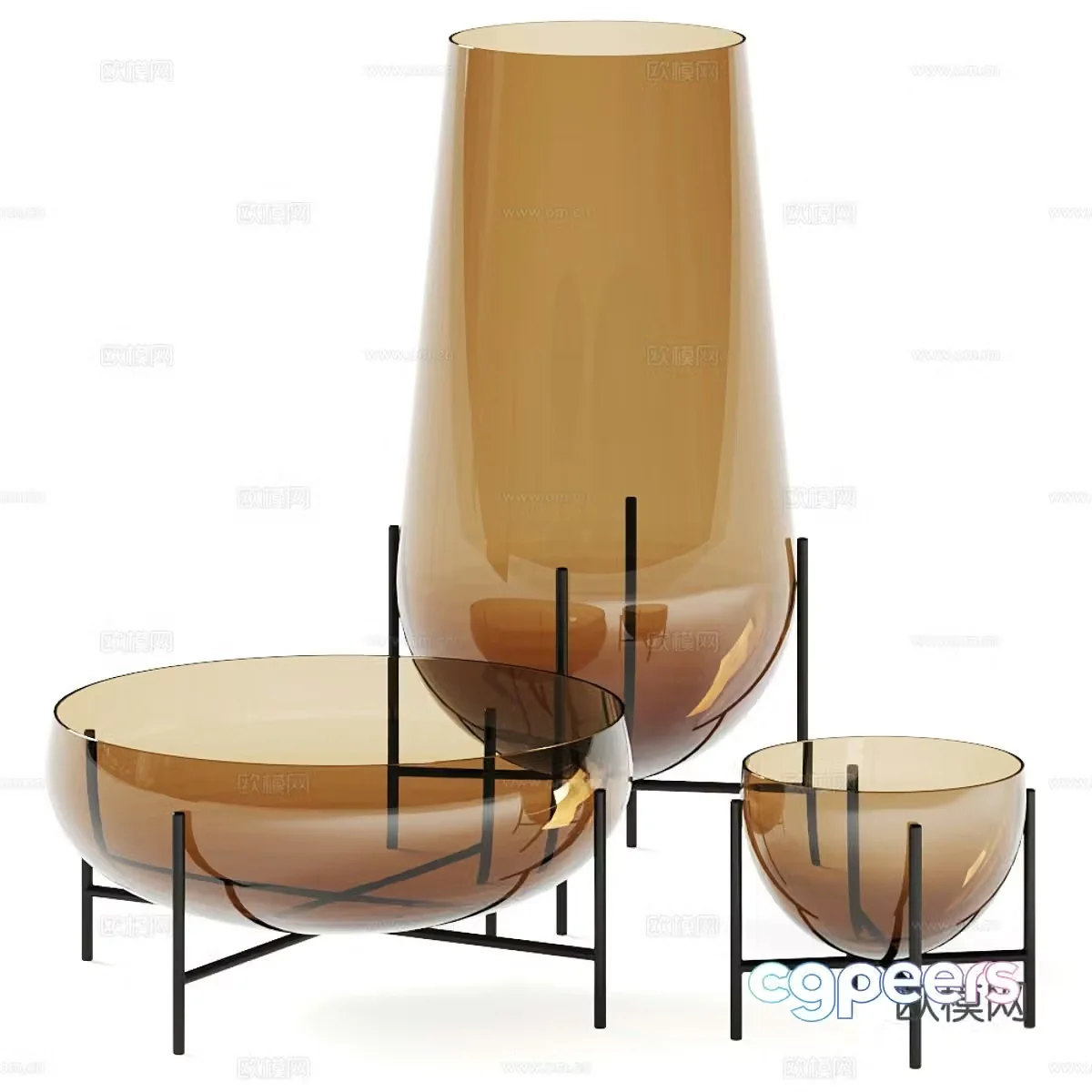 Glass vase ornament 3d model