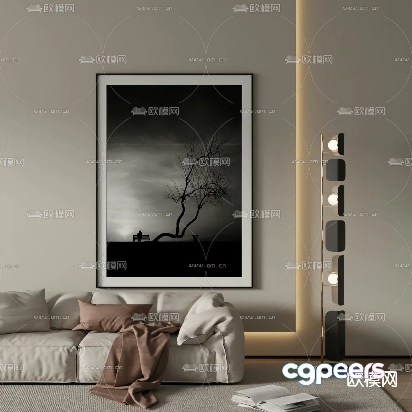 Decorative painting Abstract painting 3d model