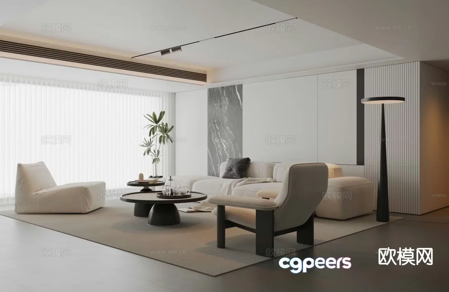 Modern sofa set 3d model