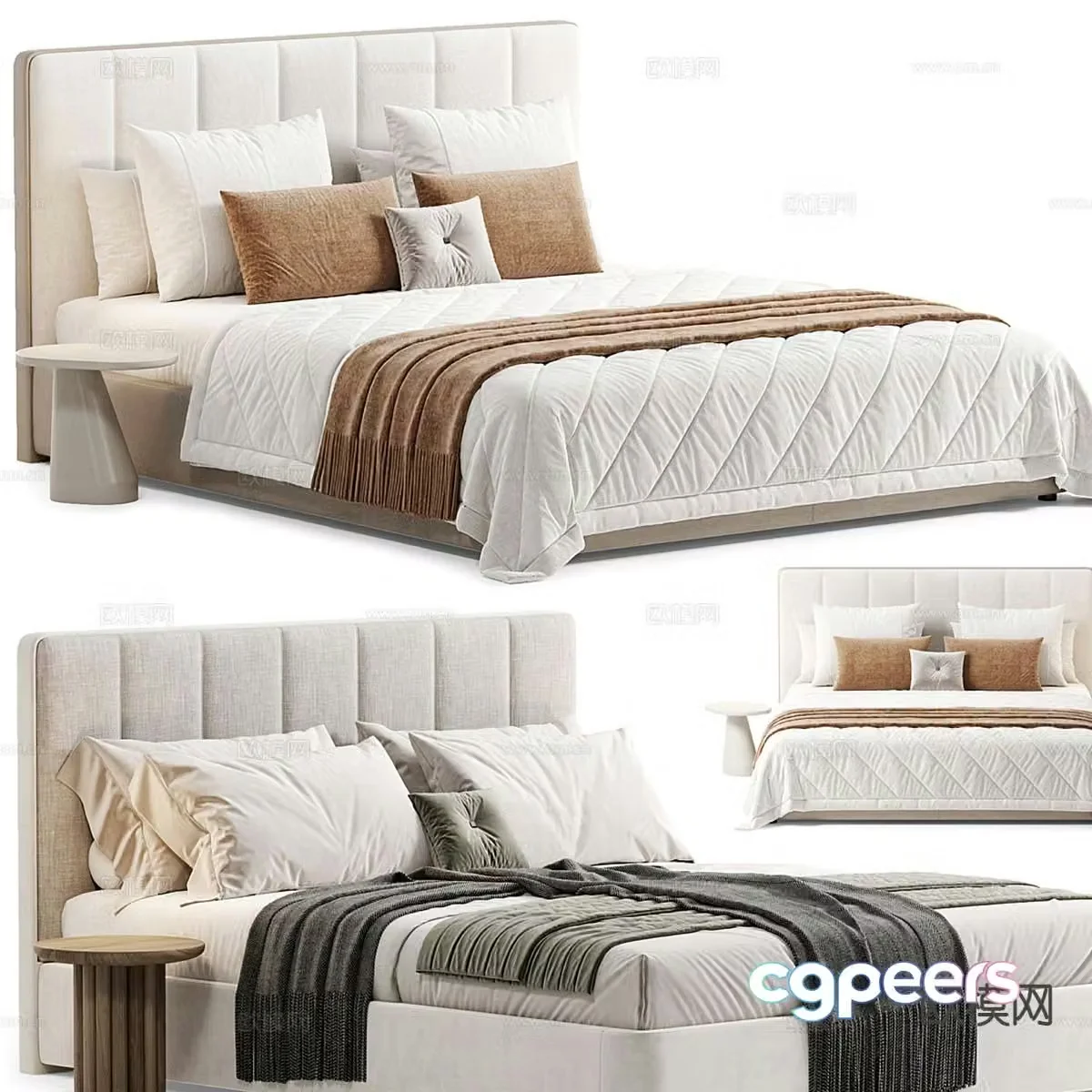 Laskasas double bed 3d model