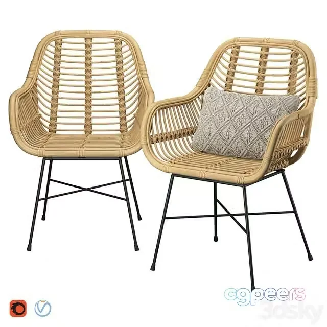 3ds Max Free – Dining Chair Canora Rattan Natural