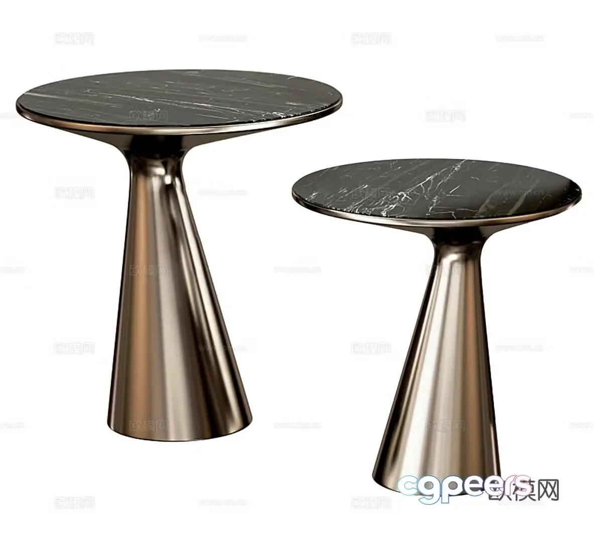 Metal side table side table combination stone side table sofa side table bedside table light luxury side table 3D model