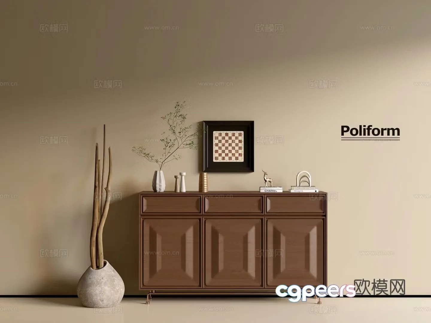 Modern wood grain cabinet ins wind minimalist wind cabinet whole cabinet sideboard balcony cabinet storage 3D model