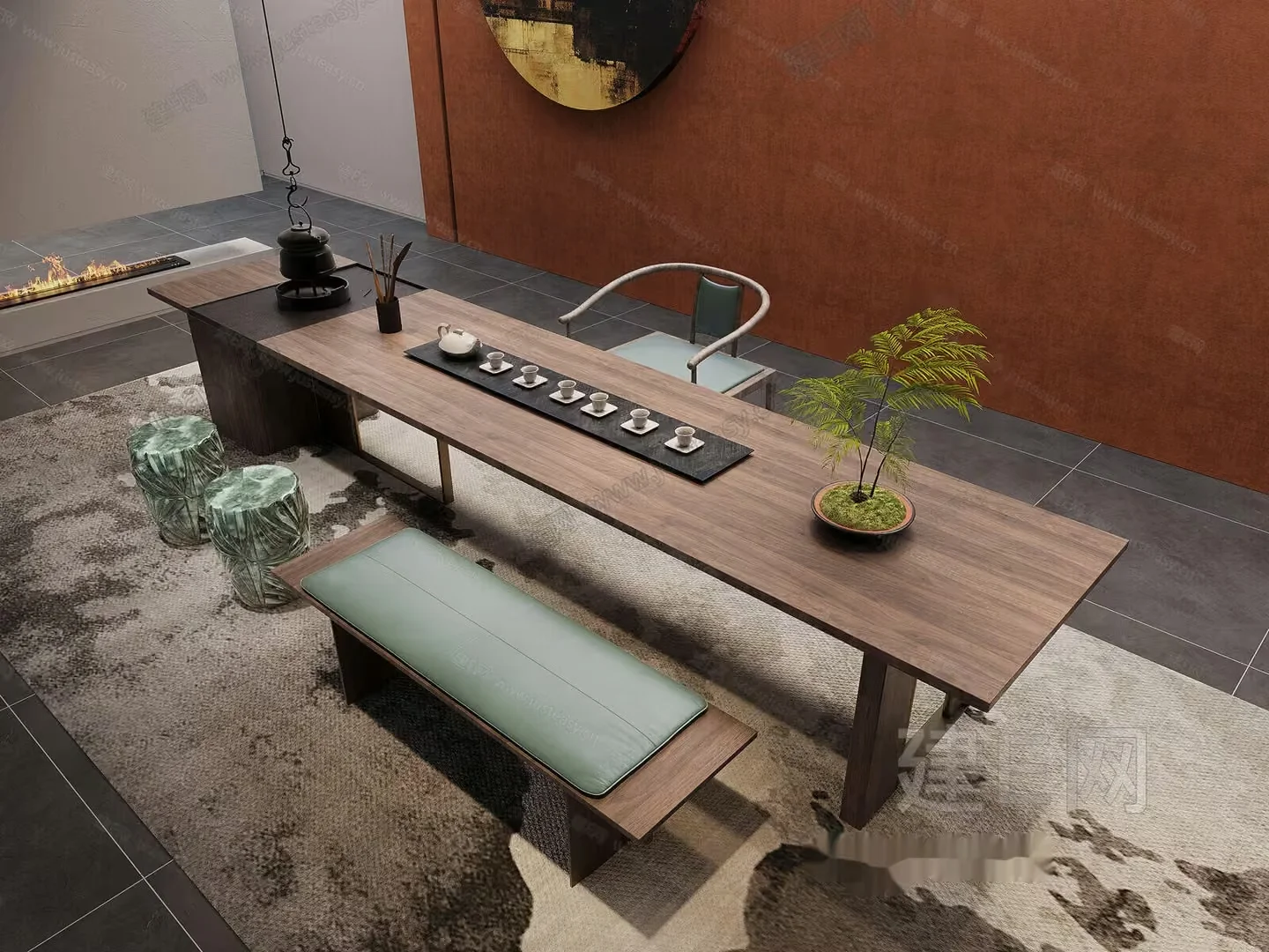 Modern Japanese Dining Room 3D Model – 18804 – VRAY Render