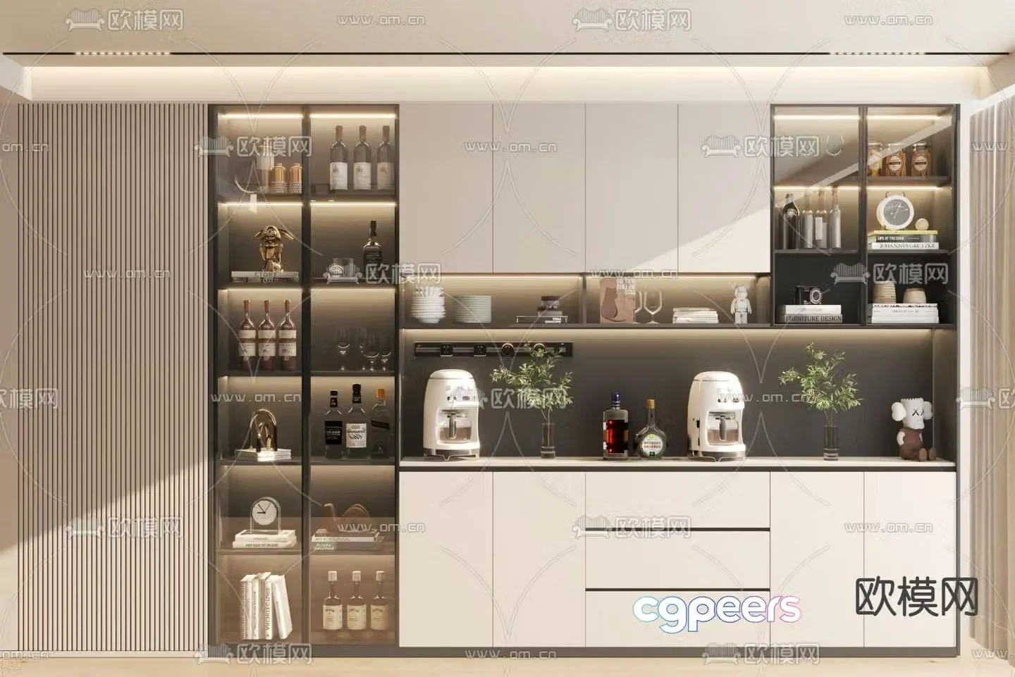 Modern wine cabinet sideboard 3d model