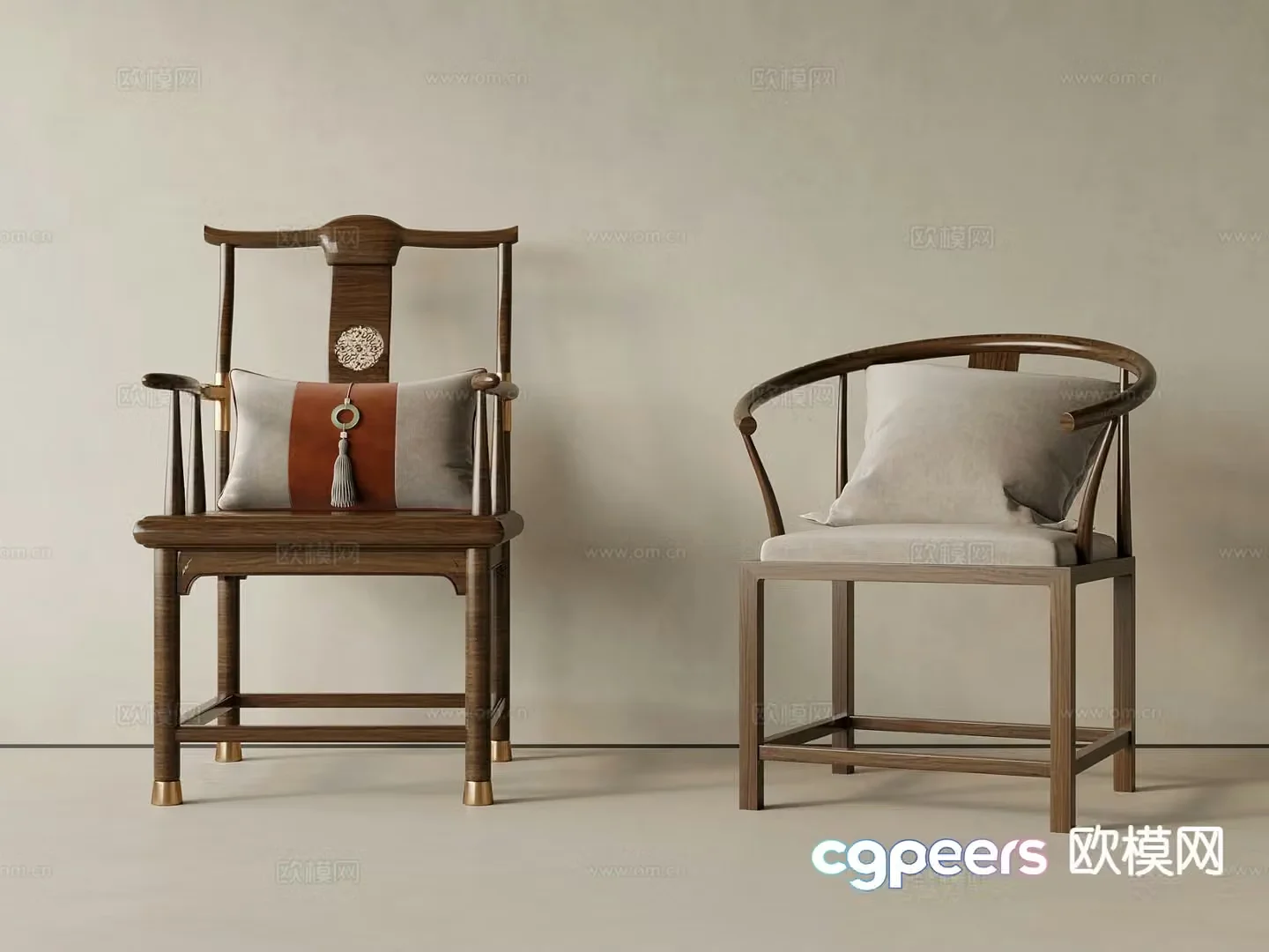 New Chinese style chair arm chair Taishi chair 3d model