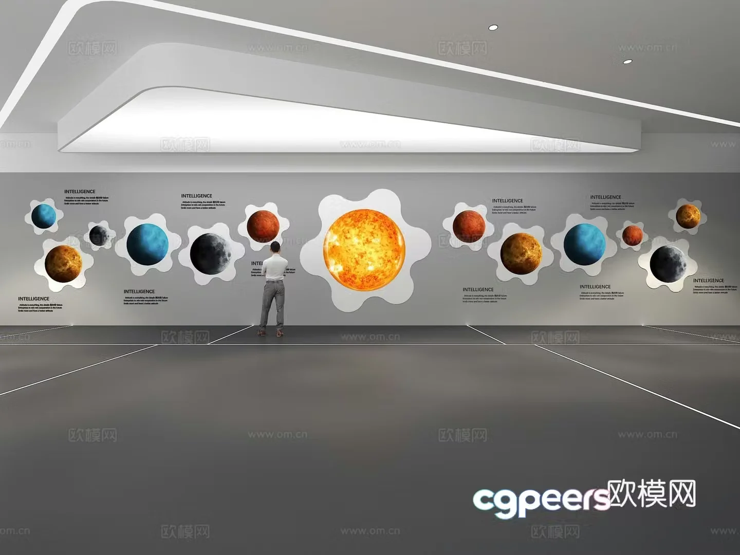 Cultural Wall Galaxy Culture Wall Display Wall Classroom Exhibition Hall Campus Culture Corridor 3D Model