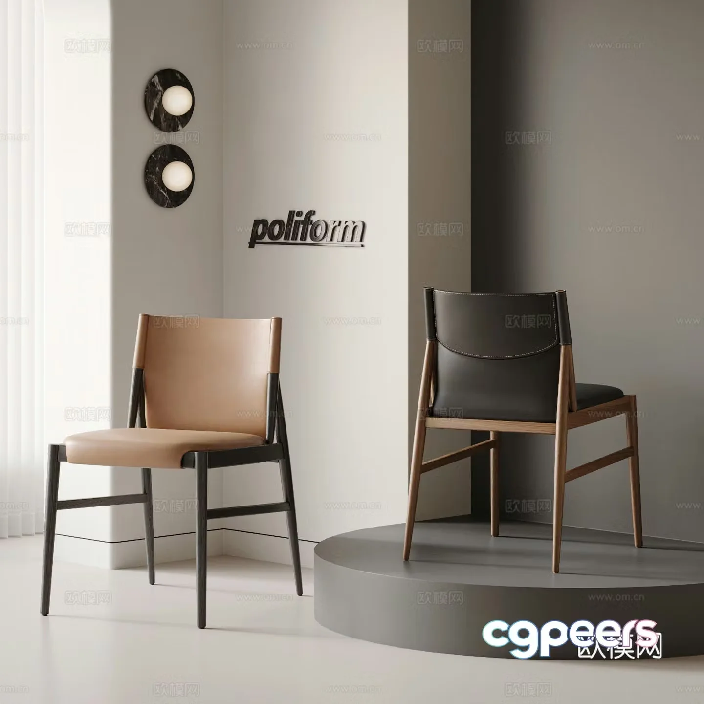 Modern dining chair Italian dining chair Single chair Wooden chair Leather chair Book chair Writing chair 3d model
