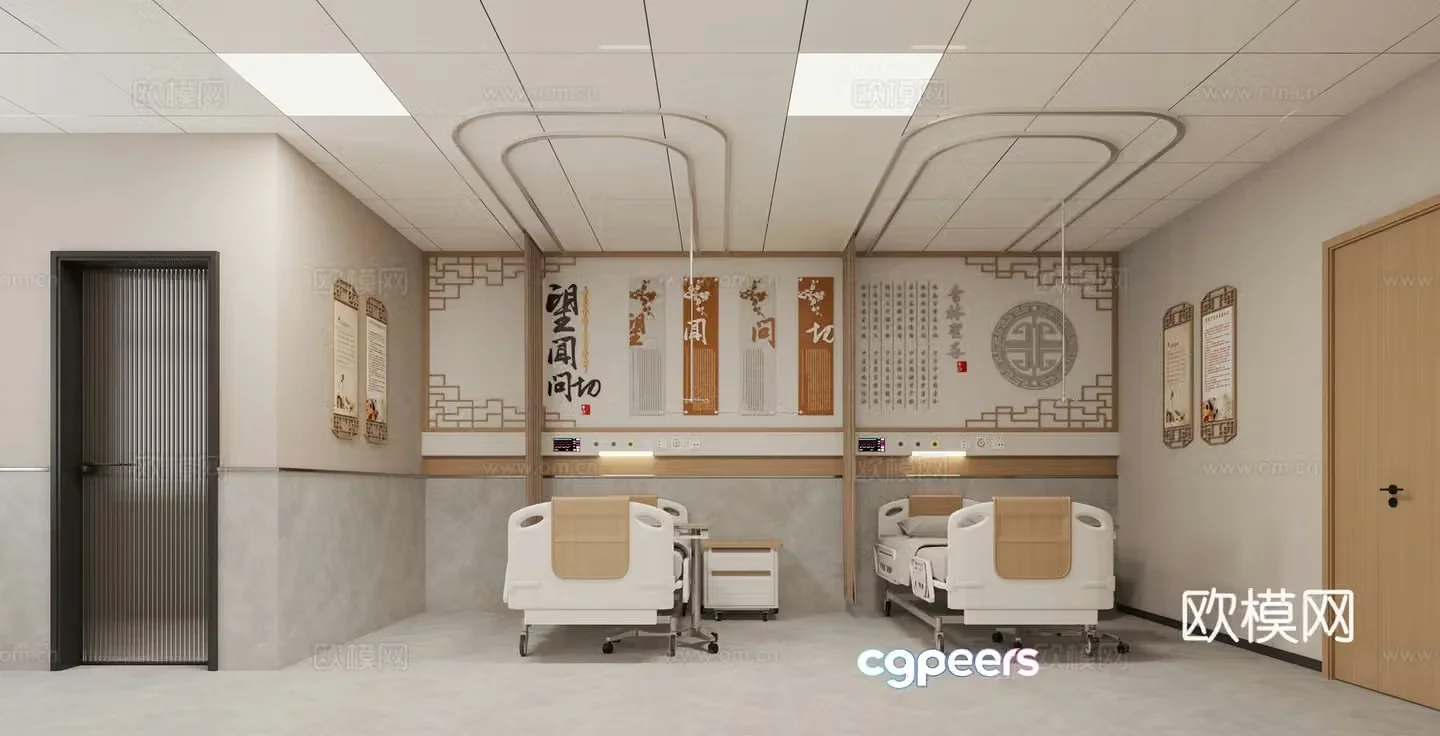 3D model of Chinese hospital ward