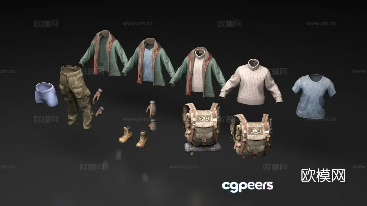 Winter clothing equipment 3d model