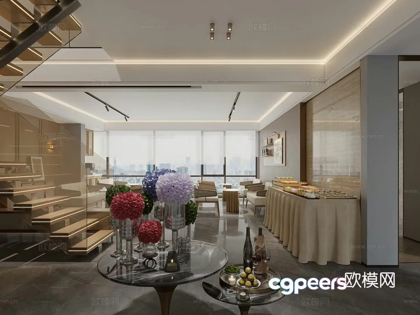 Modern cafe 3d model