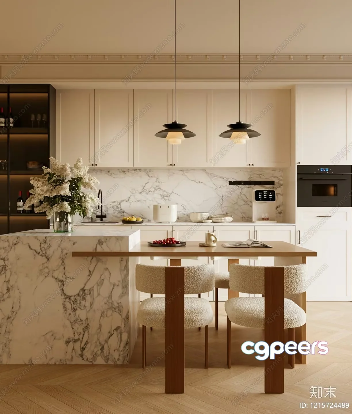 Modern Kitchen 3D Model – 13127 – VRAY Render