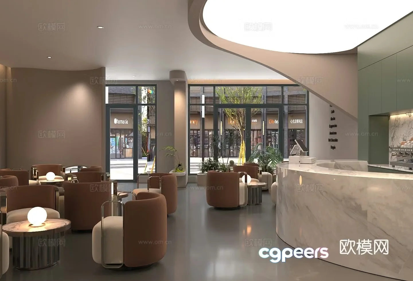 Modern sales office Sales office lounge area Sales office negotiation area Reception sofa coffee table Sales office 3D model